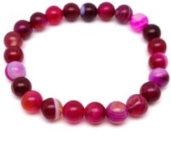 R. M. ékszer Achát szinezett mályva sávos golyó karkötő 8mm (058743)