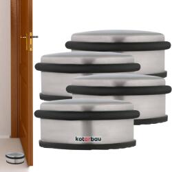 KOTARBAU Opritor de ușă de sine stătător argintie 4 cm set de 4 buc (ZSY0887)
