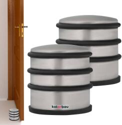 KOTARBAU Opritor de ușă de sine stătător argintie 7 cm set de 2 buc (ZSY0878)