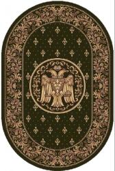 Karat Carpet Covor Oval Model Bisericesc Lotos 15032-310, Imprimeu cu Vultur Bicefal, Marime 150 x 230 cm, Verde, Inaltime Fir 9 mm, Antialergic, Polipropilena, Manastire, Biserica, Altar, Naos, Pronaos, Capela, C