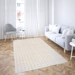 LOP Covor Premium Belgian Model Blanita LOP 050, Efect 3D, Imitatie Blana Iepure, Marime 80 x 150 cm, Crem, Inaltime Fir 23 mm, Antiderapant, Antialergic, Poliester, Living, Dormitor, Sufragerie, Birou (L