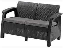 Keter Canapea de grădină Keter Corfu II Love Seat 258973 Grafit, 2 locuri (KT258973)