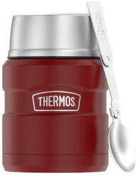 Thermos Thermos, Termosz ételekhez, összerakható kanállal és bögrével, rustic red, piros, 470 ml