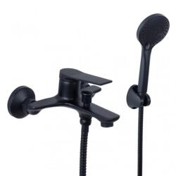 Erga Omala, falra szerelhető kádcsaptelep kézizuhany készlettel, fekete matt, ERG-YKA-BW. OMALA-BLK (ERG-YKA-BW.OMALA-BLK)