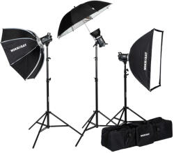 Godox MS300II-V Tripla beltéri Vakuszett Mikrosat Clicks Softboxal és ernyővel(3 x 300Ws)
