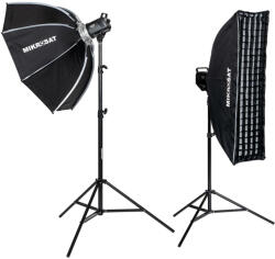 Godox MS300II-V Dupla Vakuszett - Mikrosat 100cm octo - 25x100 Click Softboxal (2 x 300Ws)