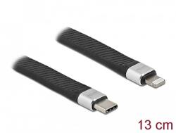 Delock FPC lapos csík kábel USB Type-C - Lightning iPhone , iPad és iPod készülékhez 13 cm (86941) - dellaprint