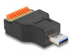 Delock USB 3.2 Gen 1 A-típusú apa - Terminal Block Adapter lenyomó gombbal (66238) - dellaprint