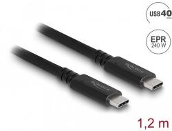 Delock USB4 40 Gbps koaxiális kábel 1, 2 m USB PD 3.1 kiterjesztett teljesítménytartomány 240 W (80009)