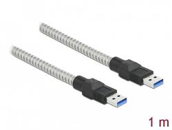 Delock USB 3.2 Gen 1, fém borítású kábel A-típusú apa A-típusú, 1 méter (86775)