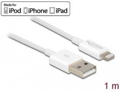 Delock USB adat- és töltőkábel iPhone , iPad és iPod készülékhez fehér 1 m (83000)