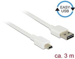 Delock Kábel, EASY-USB 2.0-s A-típusú csatlakozódugó > USB 2.0-s Mini-B-típusú csatlakozódugó, 3 m, (85161) - dellaprint