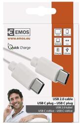 EMOS Type-C / USB-A 2.0 Töltő- és adatkábel 1 m, fehér