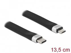 Delock USB 2.0 FPC lapos csík kábel USB Type-C - USB Micro-B-típusú 13, 5 cm PD 3 A (86793)