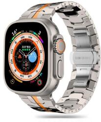 Tech-Protect TP1987 Tech-Protect Stainless Line Apple Watch 6 / 7 / 8 / 9 / 10 / SE / ULTRA 1 / 2 (44/45/46/49mm) fém óraszíj, Narancs-Titán színű (TP1987)