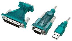 LogiLink USB 2.0 kábel, USB-A/M - DB9/M + DB25/M (RS232), Win 11, 1, 3 m (UA0042B) - dellaprint