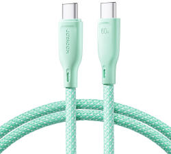 JOYROOM Multi-Color Series SA34-CC3 USB-C / USB-C kábel 60 W gyors átvitel 1 m - zöld