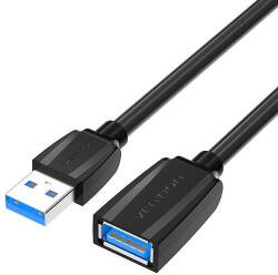 Vention Hosszabbítókábel USB 3.0, dugasz USB-aljzat USB, Vention 2m, fekete (VAS-A45-B200)