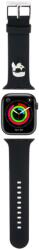 Apple Watch 6/7/8/9/10/SE/ULTRA 1/2 (42 / 44 / 45 / 46 / 49 mm) okosóra szíj - Karl Lagerfeld Karl Head NFT - fekete szilikon szíj - tokgalaxis
