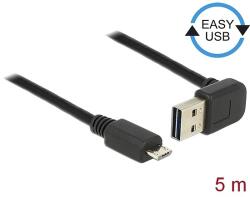 Delock Kábel EASY-USB 2.0-s A típusú csatlakozódugó, ívelt felfelé / lefelé > USB 2.0-s Micro-B-típu (83538)