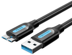 Vention USB 3.0 A dugaszoló-Micro-B dugós kábel Vention COPBH 2m Fekete PVC