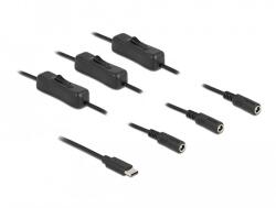 Delock USB Type-C apa 3 db. DC 5, 5 x 2, 1 mm anya csatlakozójú, 1 méter hosszú kábel (86801)