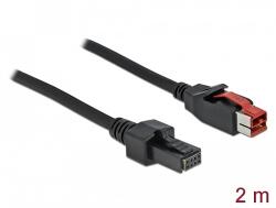 Delock PoweredUSB kábel apa 24 V > 2 x 4 tűs apa, 2 m, POS nyomtatókhoz és csatlakozókhoz (85951) - dellaprint
