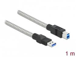 Delock USB 3.2 Gen 1, fém borítású kábel A-típusú apa B-típusú, 1 méter (86778) - dellaprint