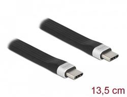 Delock USB 3.2 Gen 2 FPC lapos csík kábel USB Type-C - USB Type-C 13, 5 cm PD 3 A E-Marker (85770)