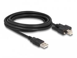 Delock Kábel USB 2.0 A-Típusú dugó - B-Típusú dugó csavarokkal ellátott 2 m (87201)