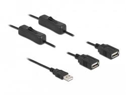 Delock USB A-típusú kábel apa 2 db. USB A-típusú anya kapcsolóval ellátott, 1 m (86803) - dellaprint