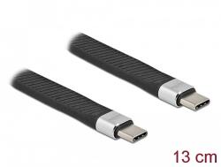 Delock USB 2.0 FPC lapos csík kábel USB Type-C - USB Type-C 13 cm PD 5 A E-Marker (86940) - dellaprint