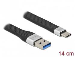 Delock USB 3.2 Gen 1 FPC lapos csík kábel USB A-típusú - USB Type-C 14 cm PD 3 A (86938) - dellaprint
