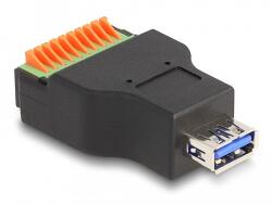 Delock USB 3.2 Gen 1 A-típusú anya - Terminal Block Adapter lenyomó gombbal (66239)