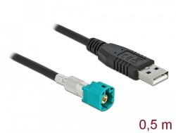 Delock Kábel HSD Z apa - A-típusú USB 2.0 apa 0, 5 m (90489)