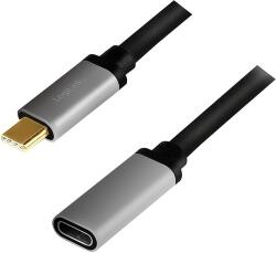 LogiLink USB 3.2 Gen 2 Type-C cable, C/M to C/F, 4K, alu, black/grey, 0.5 m (CUA0105)