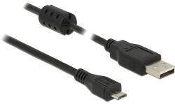 Delock USB 2.0-s kábel A-típusú csatlakozódugóval > USB 2.0 Micro-B csatlakozódugóval, 2, 0 m, fekete (84903)