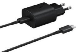 Samsung EP-TA800EBE USB Type-C hálózati töltőadapter +EP-DA705BBE type-c adatkábel, töltőkábel, fekete, gyári (25W, 9A)