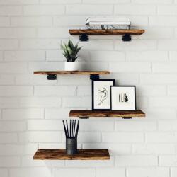 vidaXL 4 db füstös tölgy színű szerelt fa fali polc 40 x 20 x 1, 5 cm (838201) - vidaxl