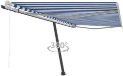 vidaXL Copertină autonomă retractabilă automat albastru& alb 450x350 cm (3069846)