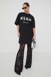 MSGM pamut ruha fekete, mini, oversize - fekete XS