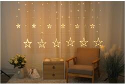 Entac kültéri karácsonyi led fényfüggöny ablakra 12 db csillag IR távirányítóval meleg fehér 2x1m (ECCL-138-SS-2X1)