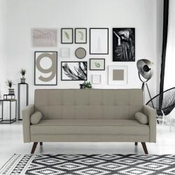 TEMPO KONDELA OTISA szürkésbarna kinyitható szövet kanapé 190cm