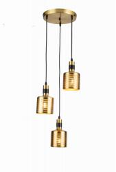 GTV OS-BELL3P-06-DEC Mennyezeti lámpatest BELLIS 3P, 4680, AC220-240V, 50/60Hz, 1*E27, IP20, átmérő 32cm, hármas, fekete/arany (OS-BELL3P-06-DEC)