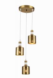 GTV OS-BELL3P-04-DEC Mennyezeti lámpatest BELLIS 3P, 4611, AC220-240V, 50/60Hz, 1*E27, IP20, átmérő 32CM, hármas, fehér/arany (OS-BELL3P-04-DEC)
