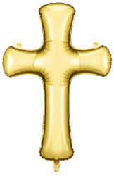 PartyDeco S. r. o Fólia lufi, kereszt formájú, arany, 103, 5 x 74, 5 cm