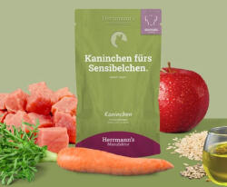 Hermann's Herrmann's BIO Sensitive párolt menü nyúl, sárgarépa, alma 150g (FP-531073)