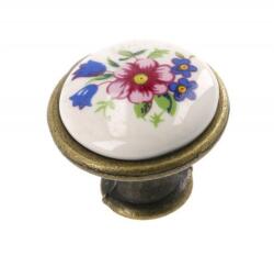 GTV Bútorgomb porcelán színes virág (GP0728J4R)