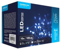  Karácsonyi 100 LED 10 méteres hidegfehér Füzér Plastic - 8 program Adapteres