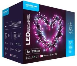 Modee Karácsonyi 288 LED Füzér hideg és rózsaszín Berry Plastic Adapteres